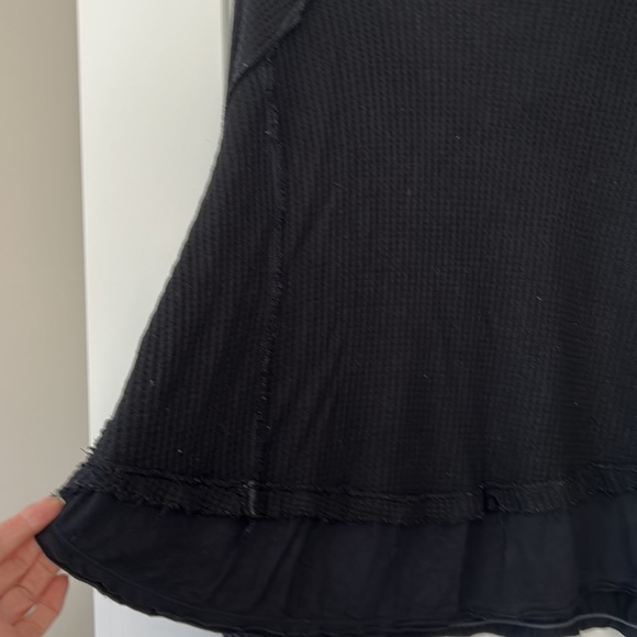 DONATING SOON! Free People Black "Laguna" Oversize Thermal w Thumbholes - Picture 12 of 15